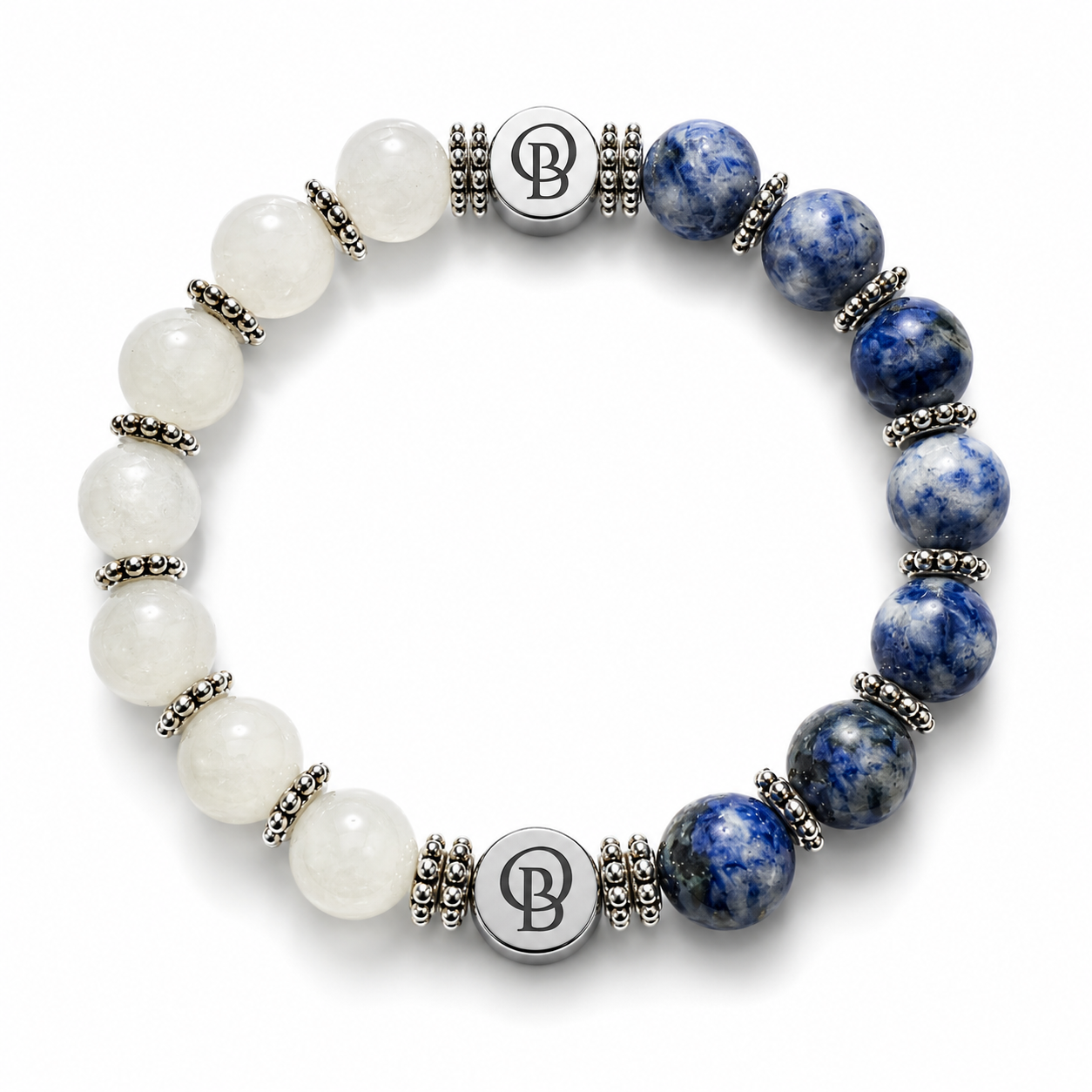 Cloud Karma - Sodalite and White Jade for Expression and Wisdom
